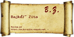 Bajkó Zita névjegykártya