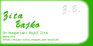 zita bajko business card